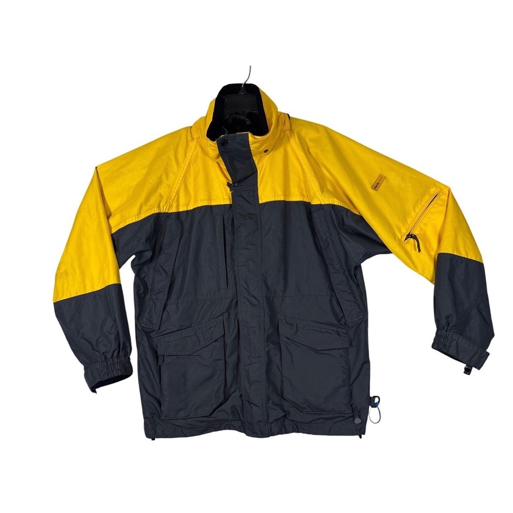 Pulse Mens Ski Jacket Yellow Black Colorblock Waterproof Windproof Size Small